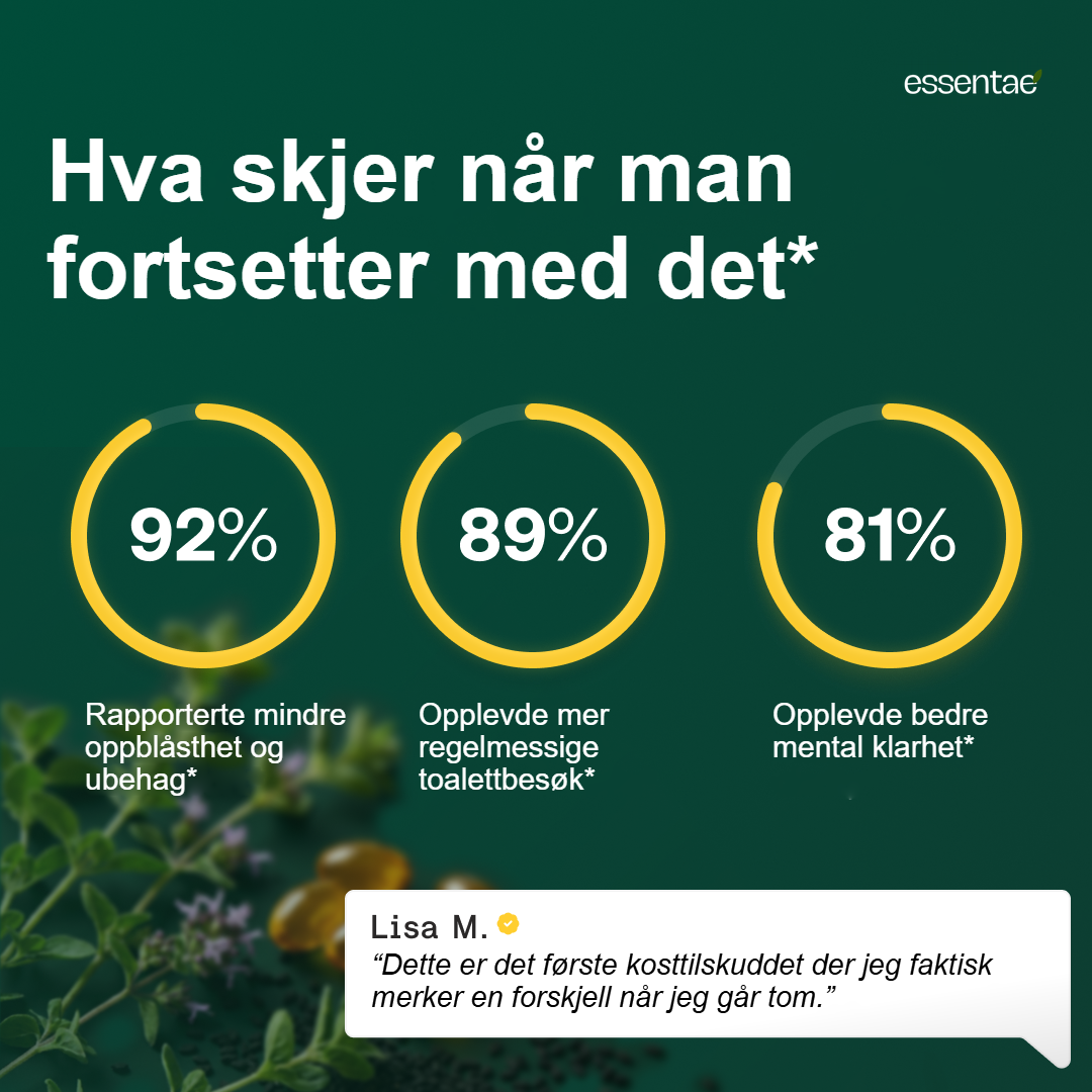 Grafikk om opplevde resultater med Essentae Oregano.